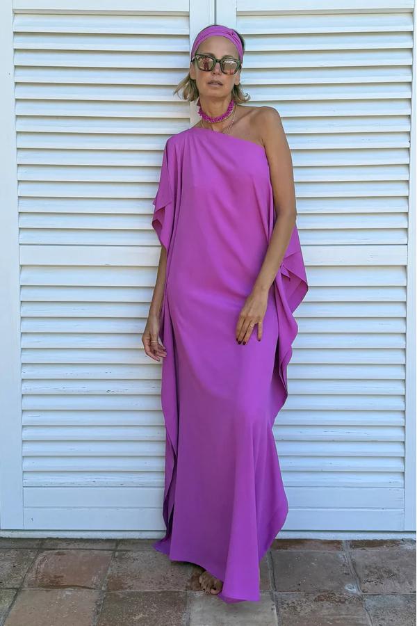 Modern Flowing Asymmetric Caftan With Belt