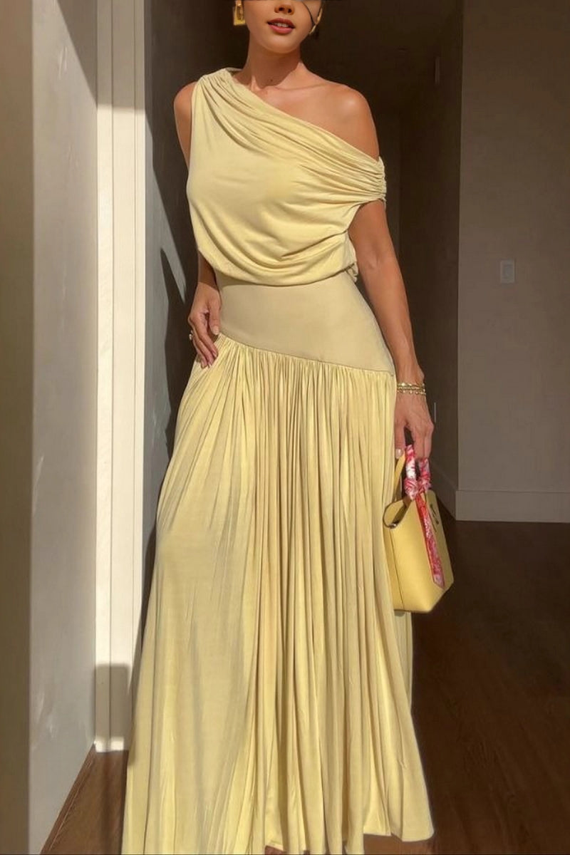 Modern Off-Shoulder Fitted Long Dress