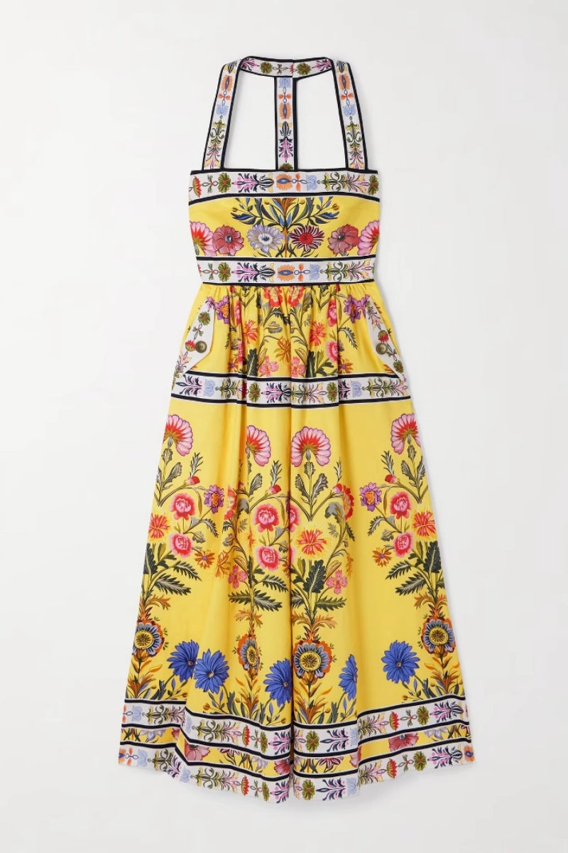 Relaxed Strapless Midi-Length Dress