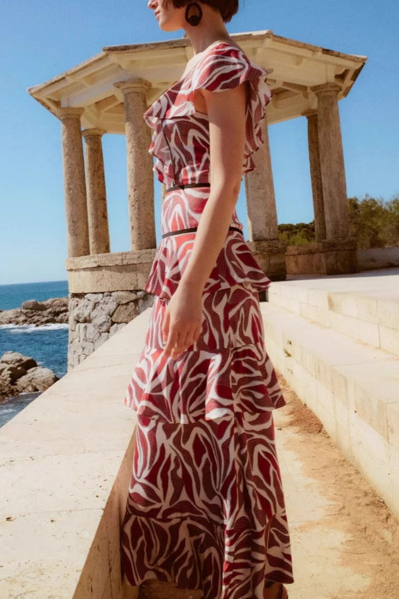 Short Sleeve Flower Dress