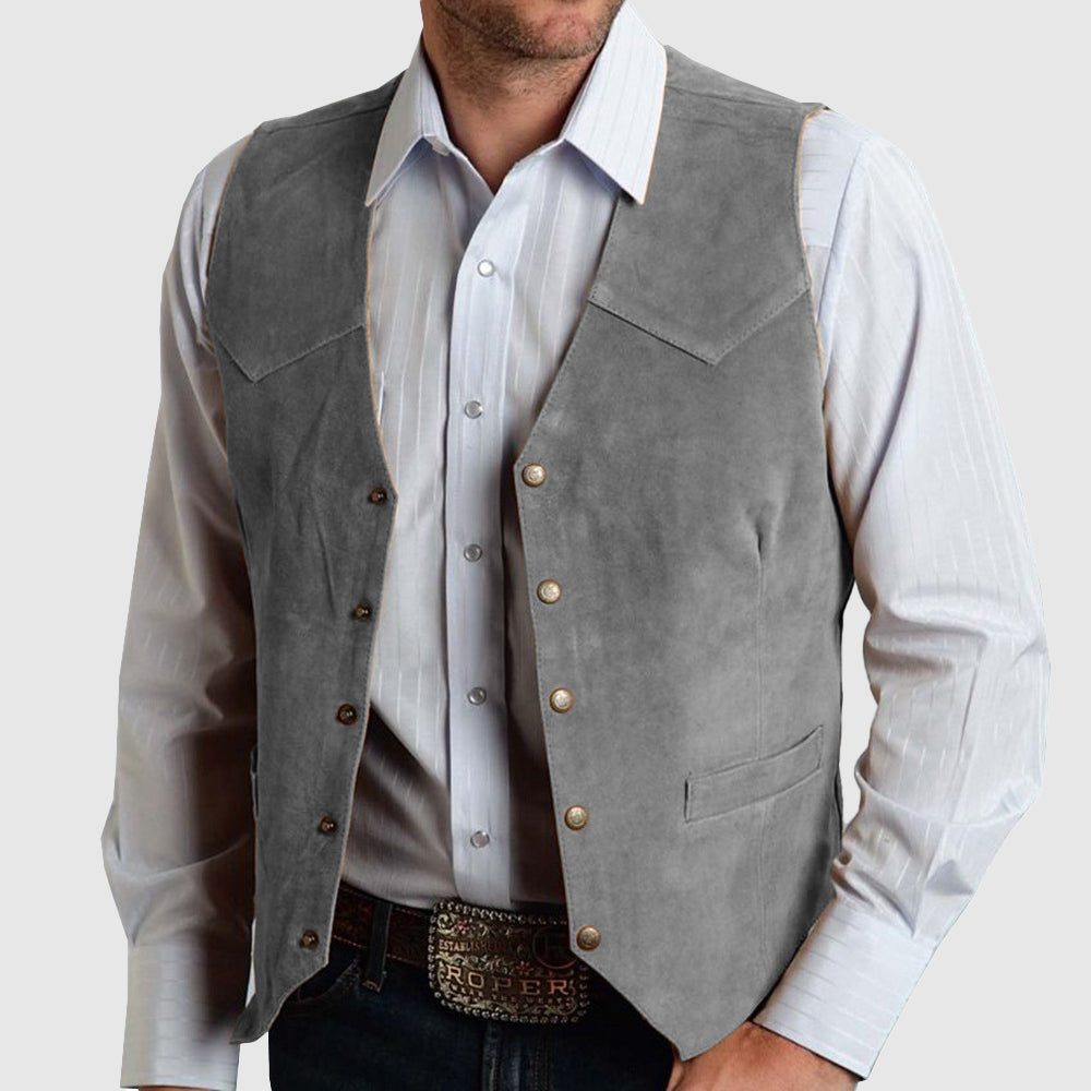 Wool Blend Vest with Button Front