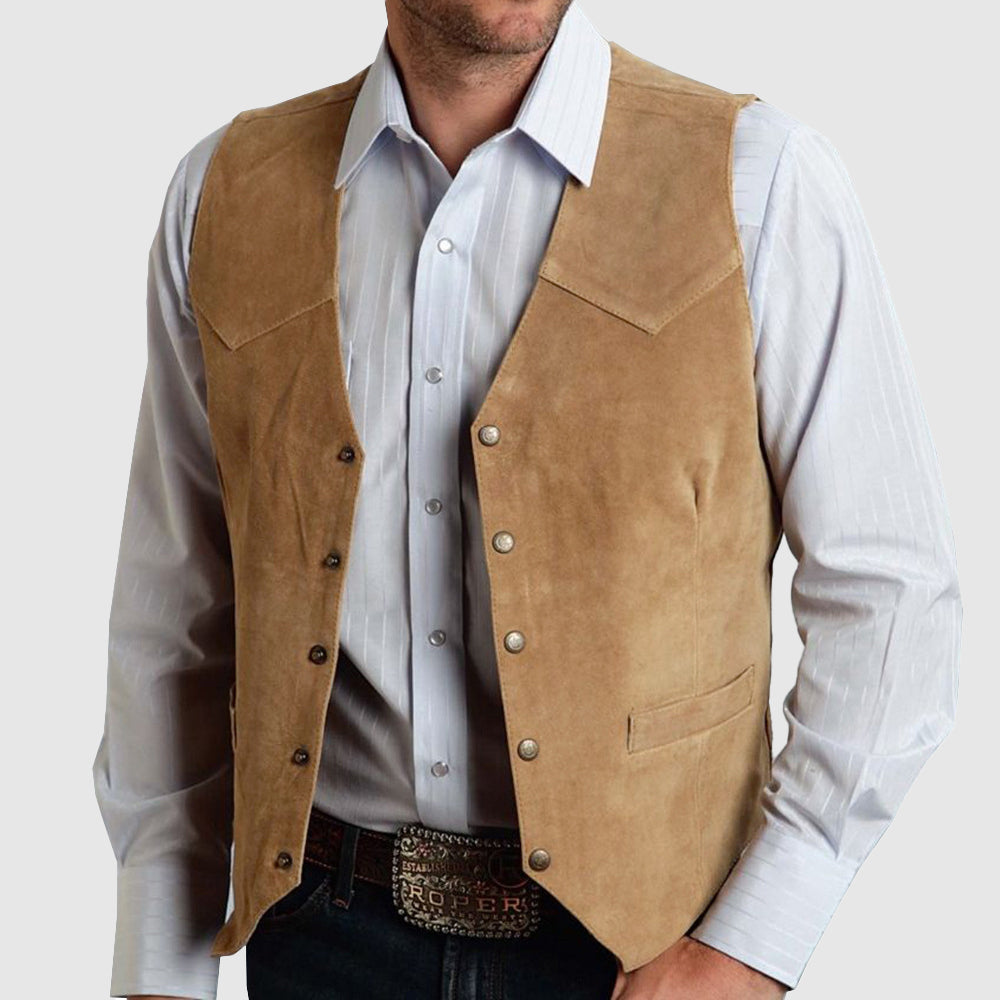 Wool Blend Vest with Button Front