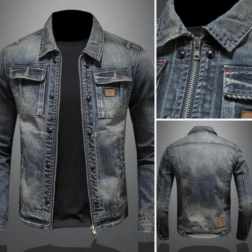 Warm Denim Jacket with Button Front