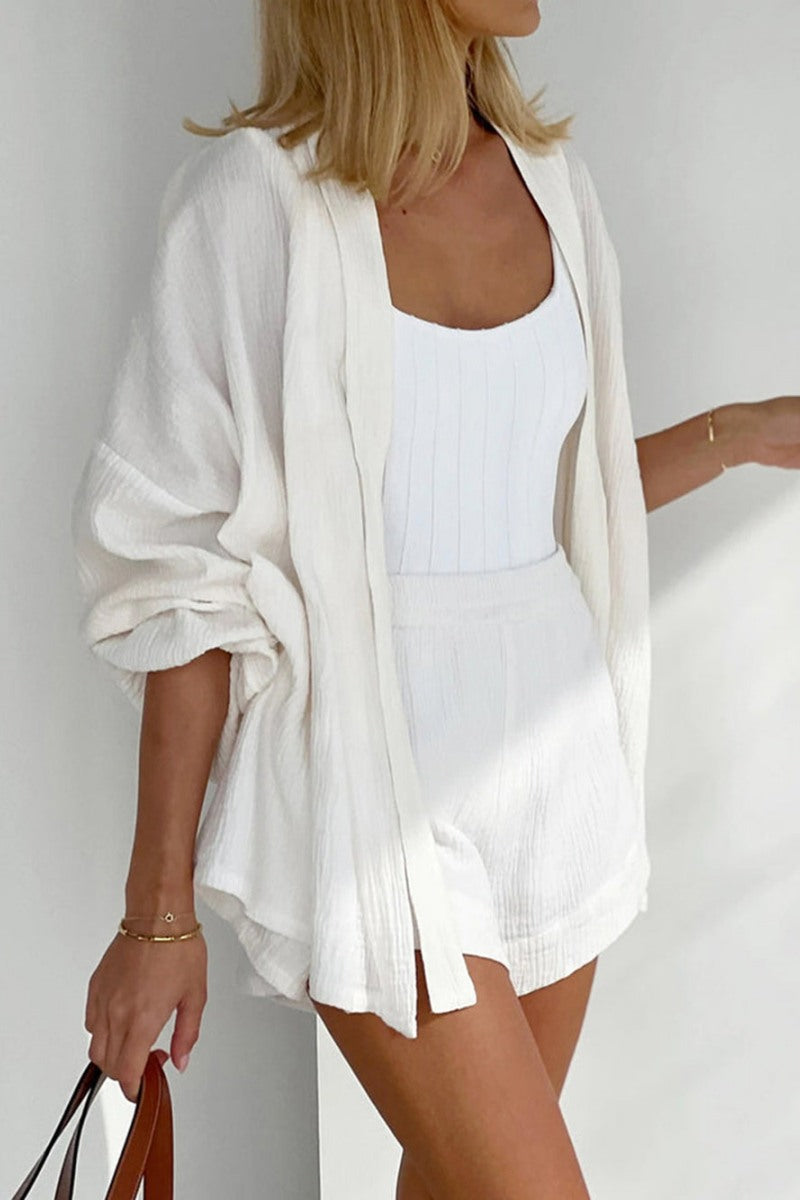 Coordinated Cotton Wonderland Tied Two Piece Shorts Set