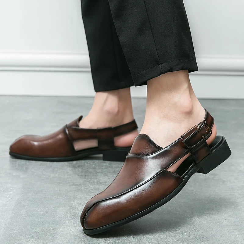 Full-Grain Leather Loafers with Split-Seam Toe