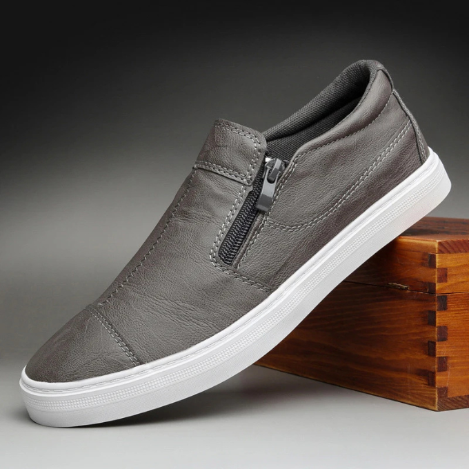 Leather-Look Sneakers with All-Day Comfort