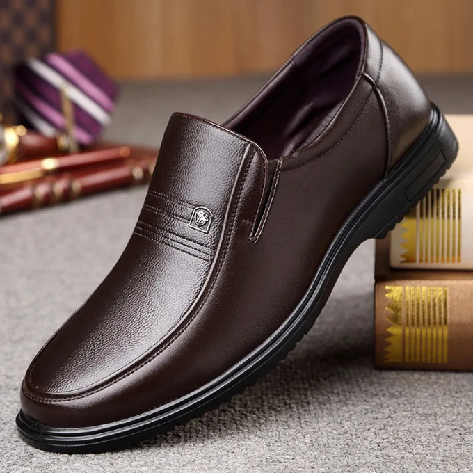 Leather Loafers with Semi-Gloss Finish