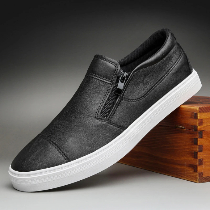 Leather-Look Sneakers with All-Day Comfort