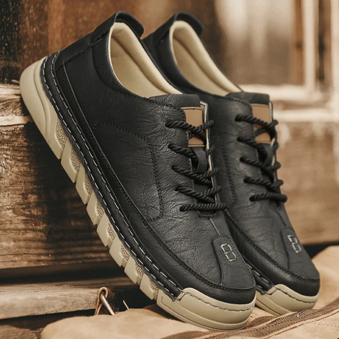 Full-Grain Leather Shoes with Precision Stitching