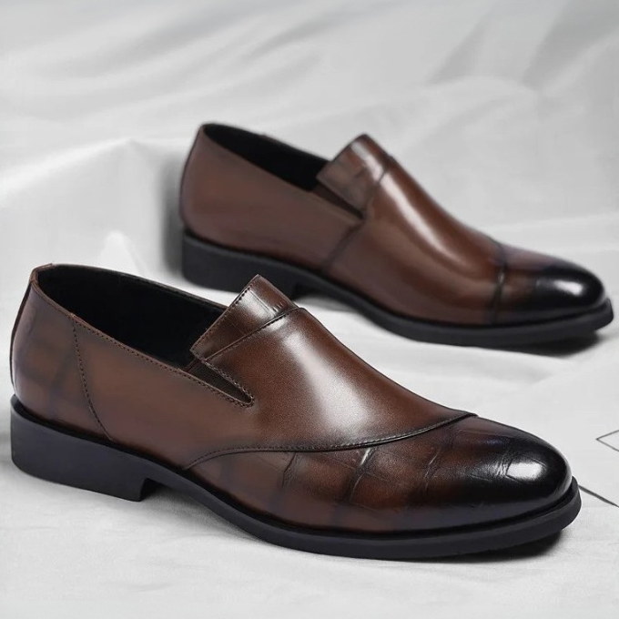 Casual Polished Leather Loafers