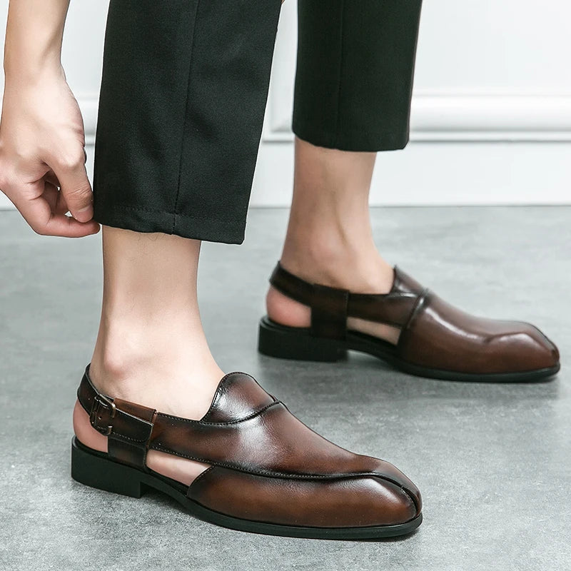 Full-Grain Leather Loafers with Split-Seam Toe