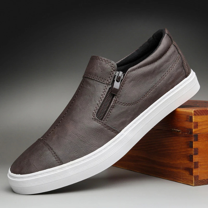 Leather-Look Sneakers with All-Day Comfort