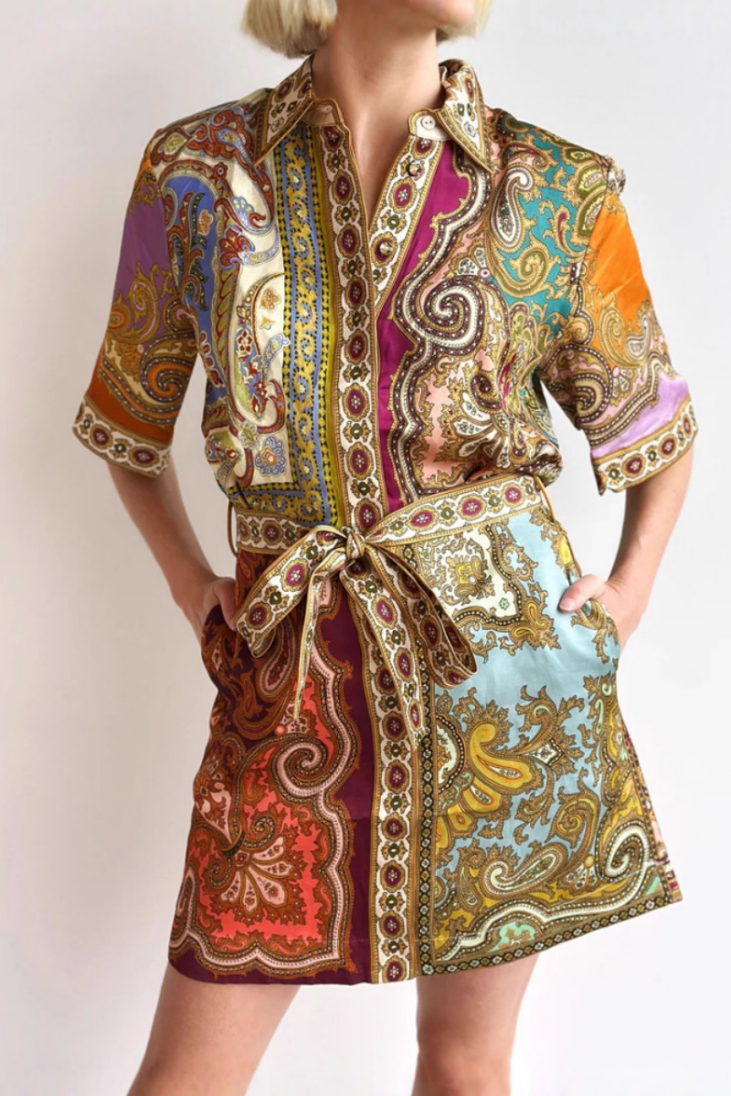Modern Shirt-Style Linen Dress