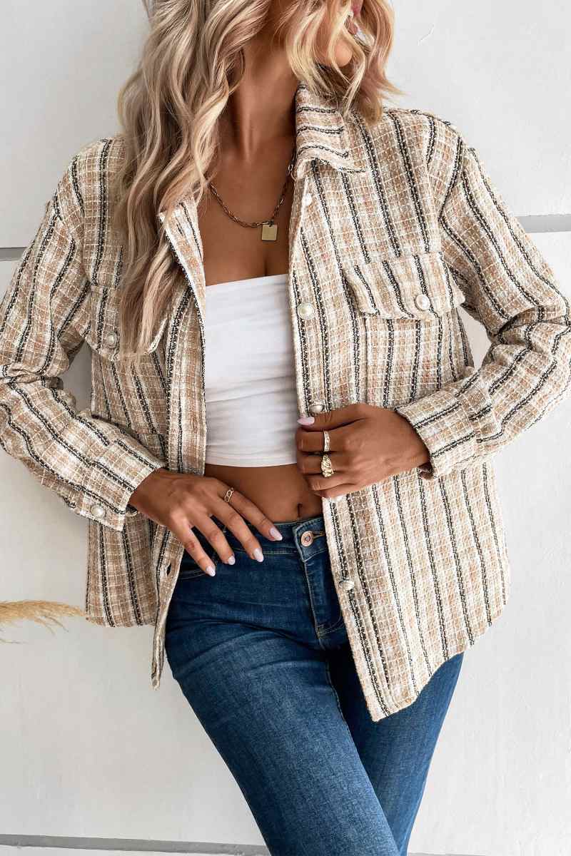 Modern Spice Harvest Plaid Shacket - Beige