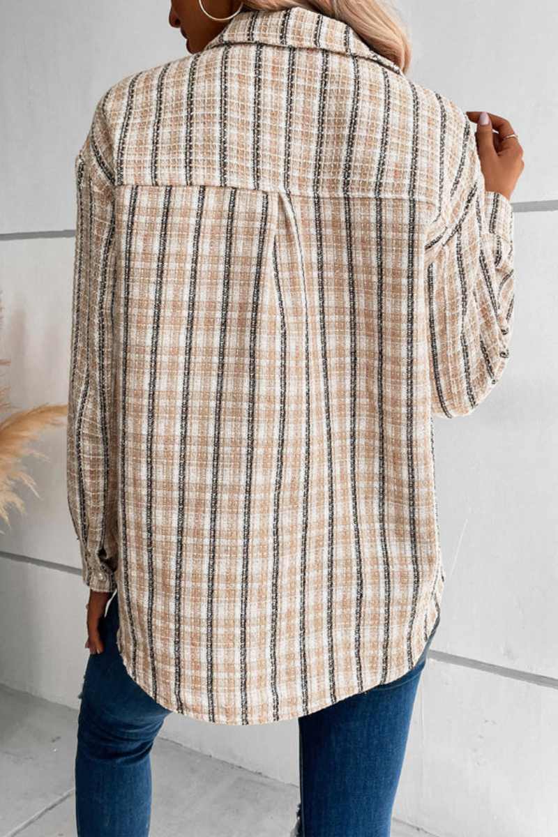 Modern Spice Harvest Plaid Shacket - Beige