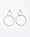 Statement David Double Hoop Drop Earrings