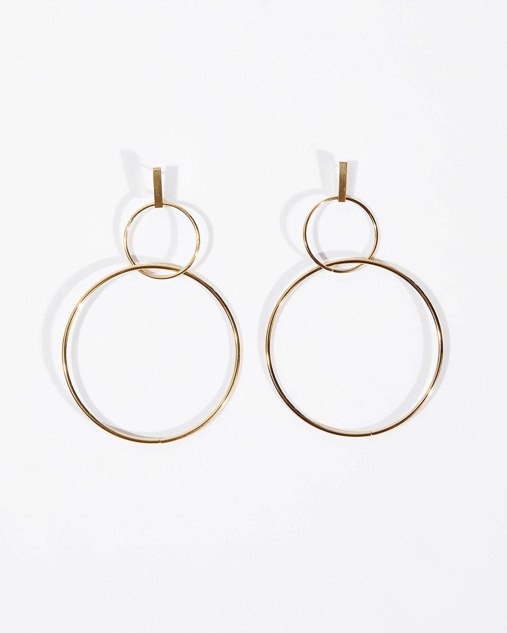 Statement David Double Hoop Drop Earrings