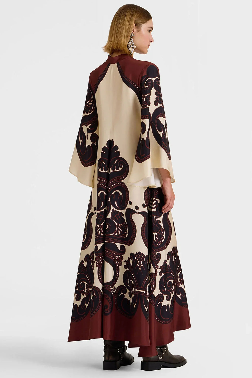 Modern Grenadilla Print Satin Dress
