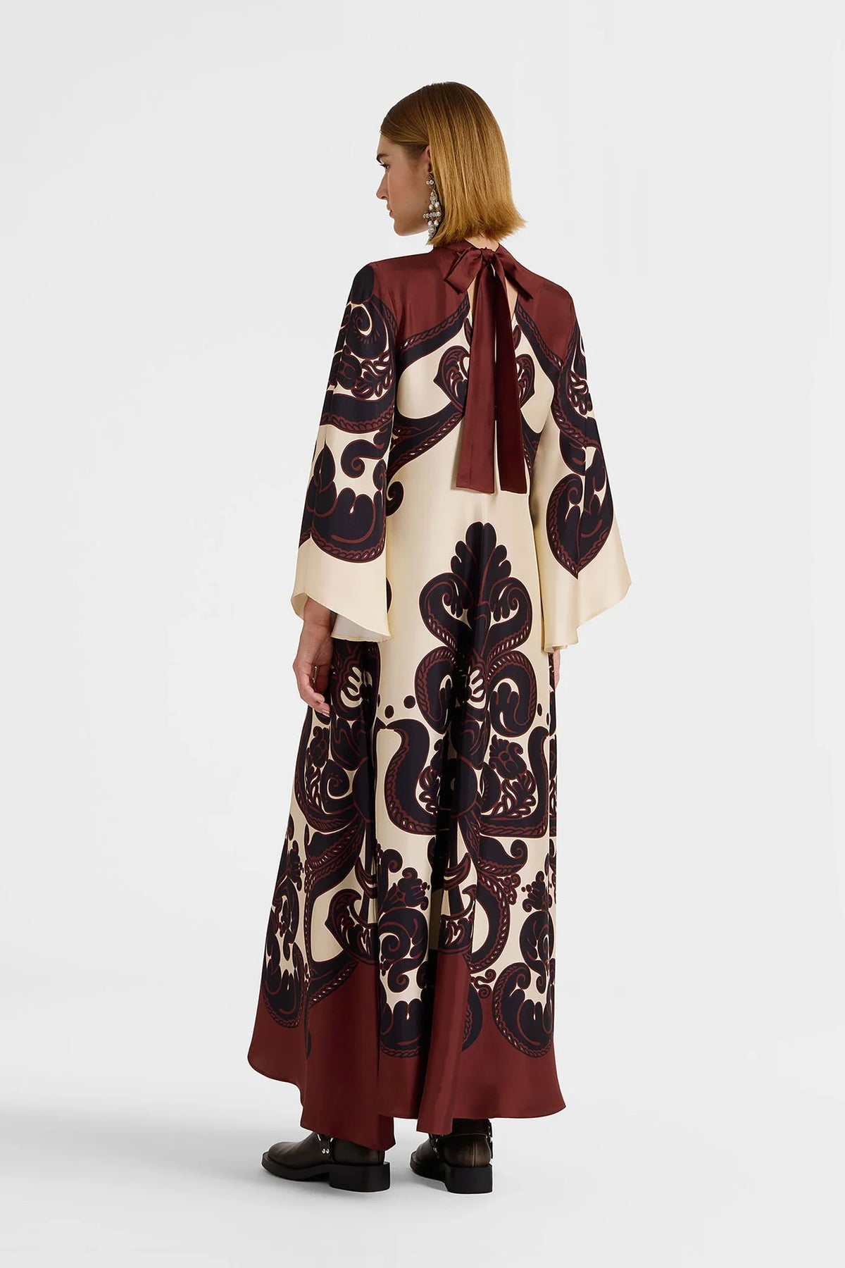 Modern Grenadilla Print Satin Dress