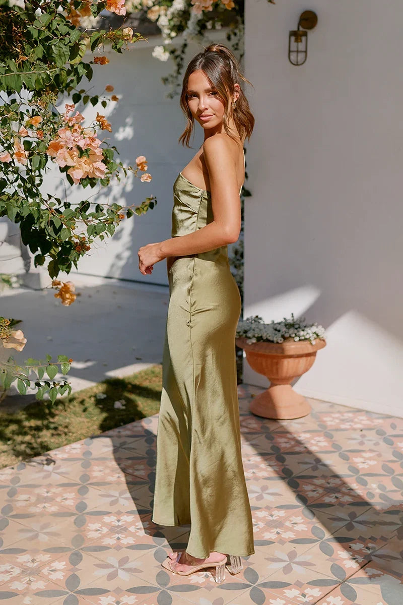 Margot Maxi-Length Dress - Olive