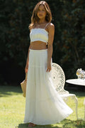 Modern White Tiered Skirts Sets
