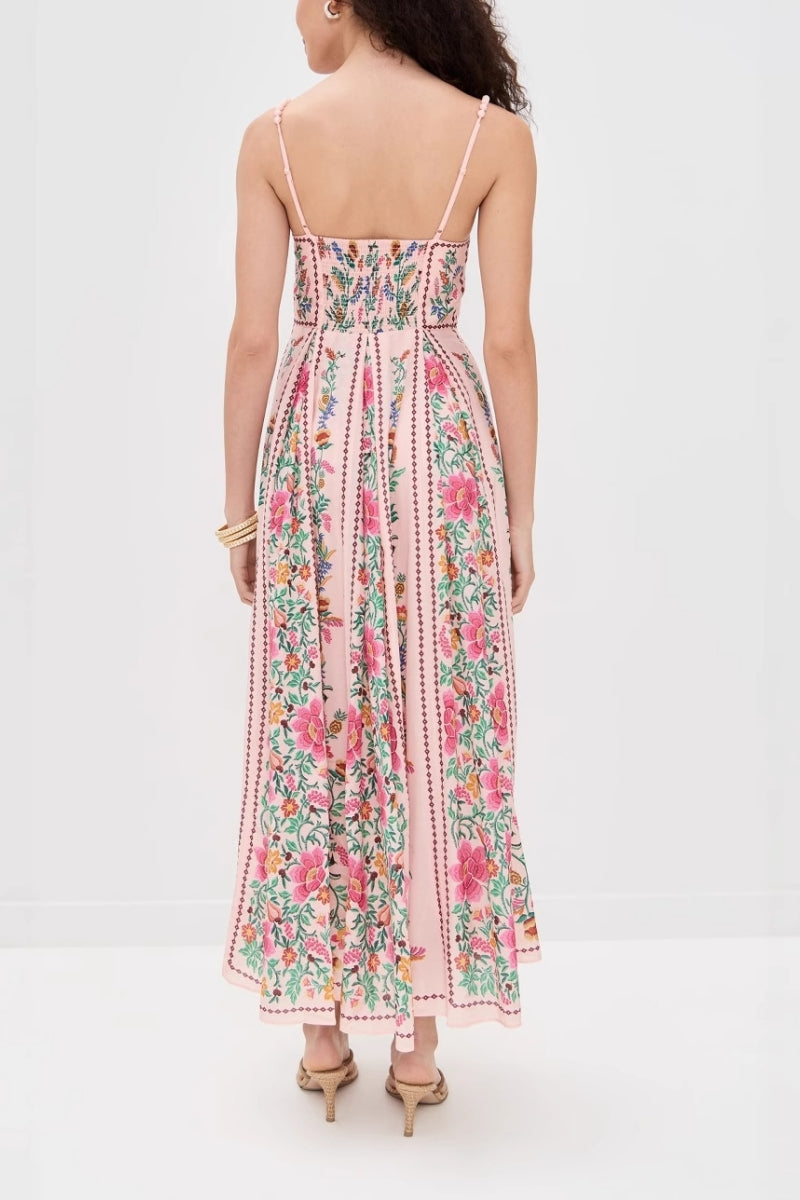 Modern Print Sling Beaded Vacation Dress