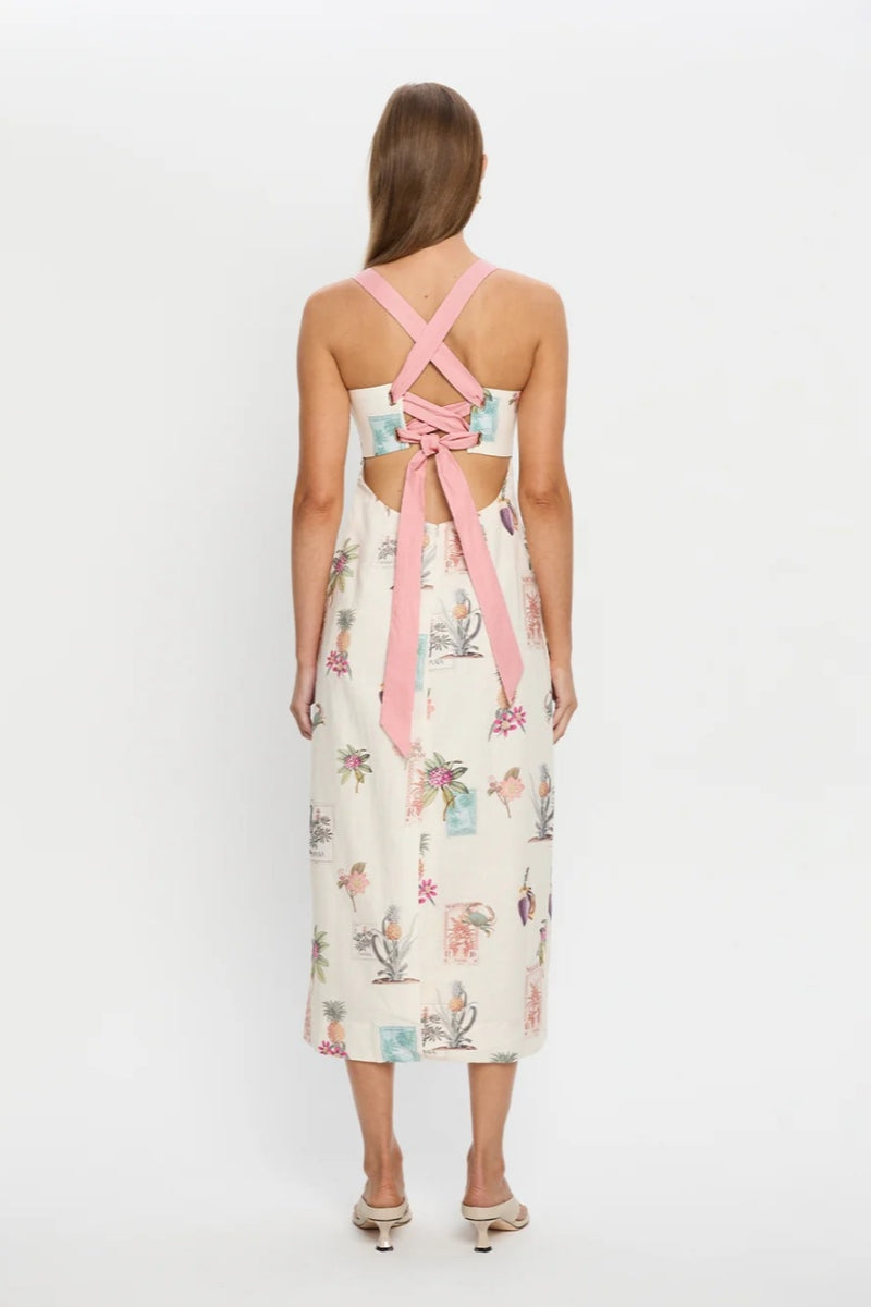 Tie-Waist Tank Midi-Length Dress