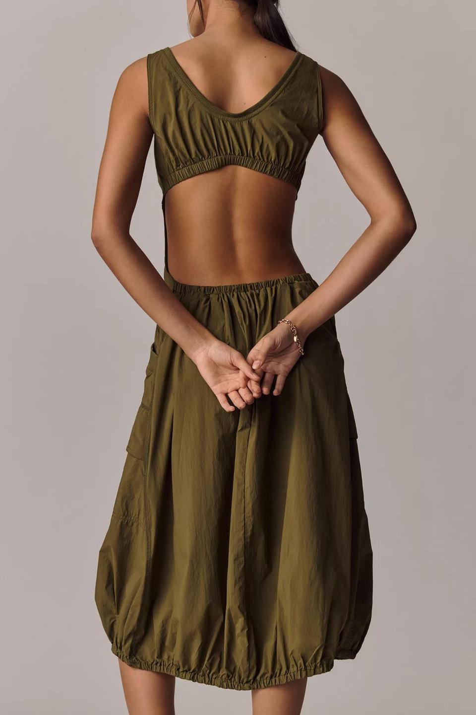 Daily Practice Fastpack Bubble-Hem Midi-Length Dress