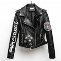 Leather Jacket with Eye-Catching Print