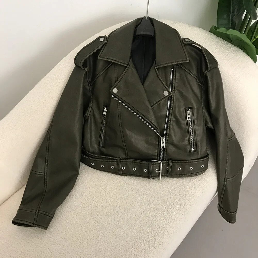 Elegant Leather Jacket for Spring