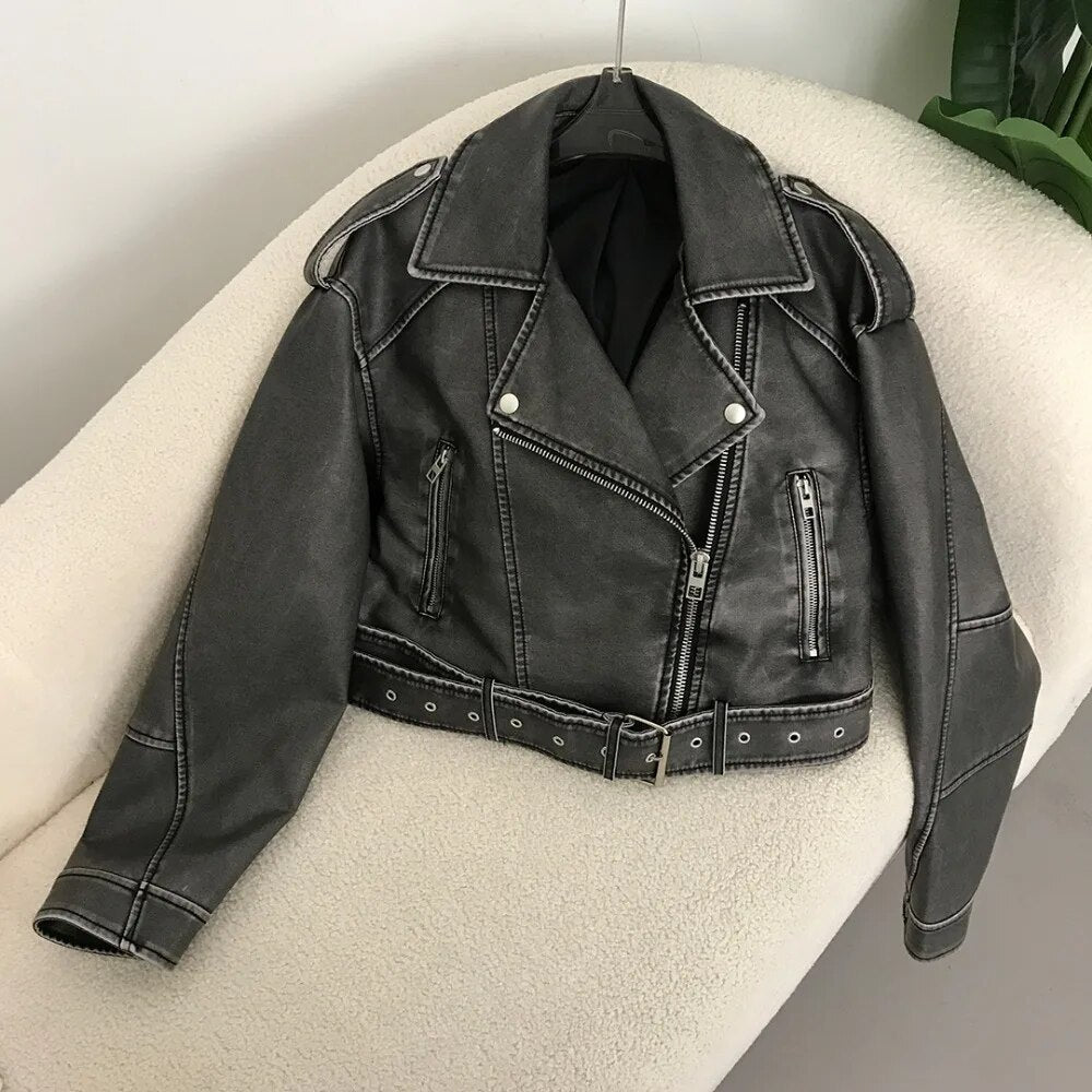 Elegant Leather Jacket for Spring