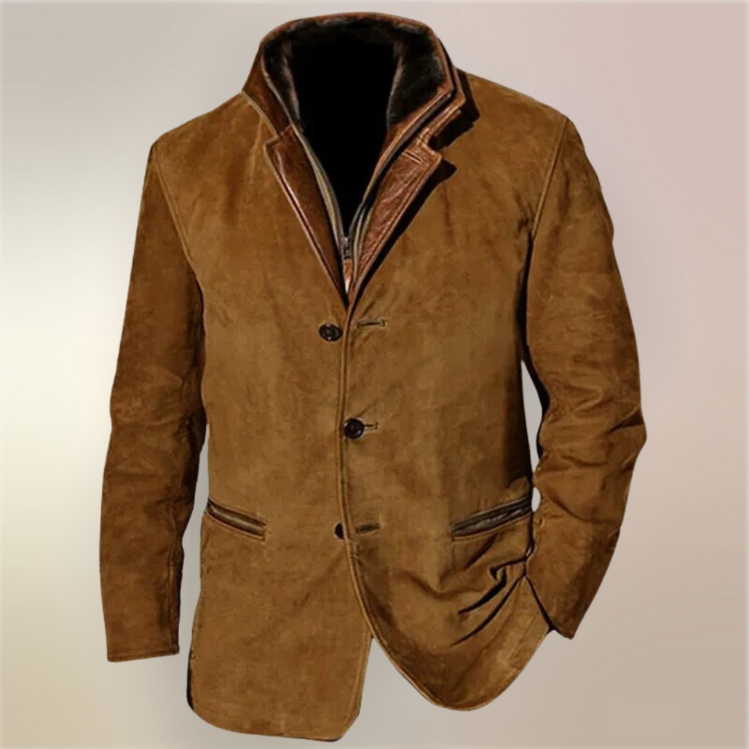 Suede Sweater with Button Front