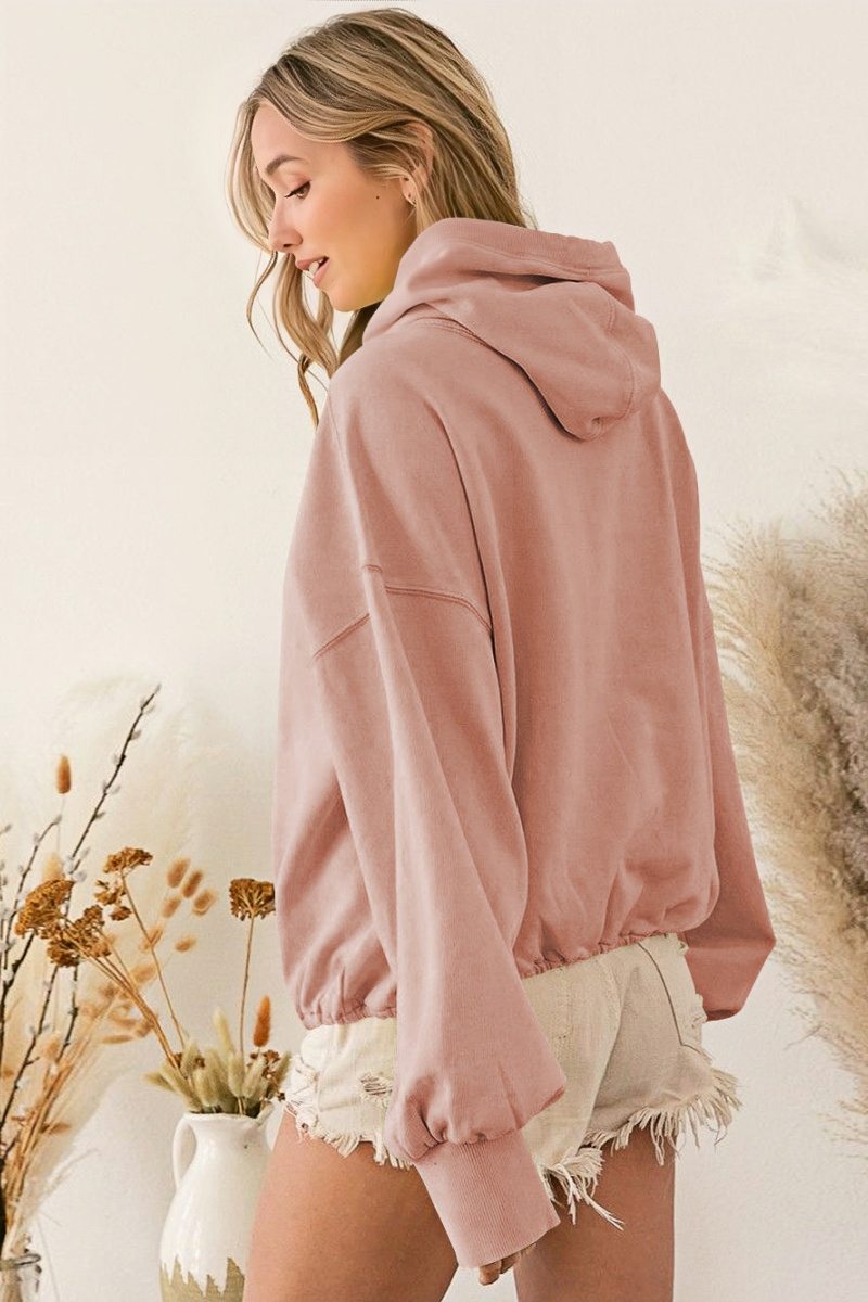 Modern Fern Pocketed Hoodie Lightweight Jacket - Crepe