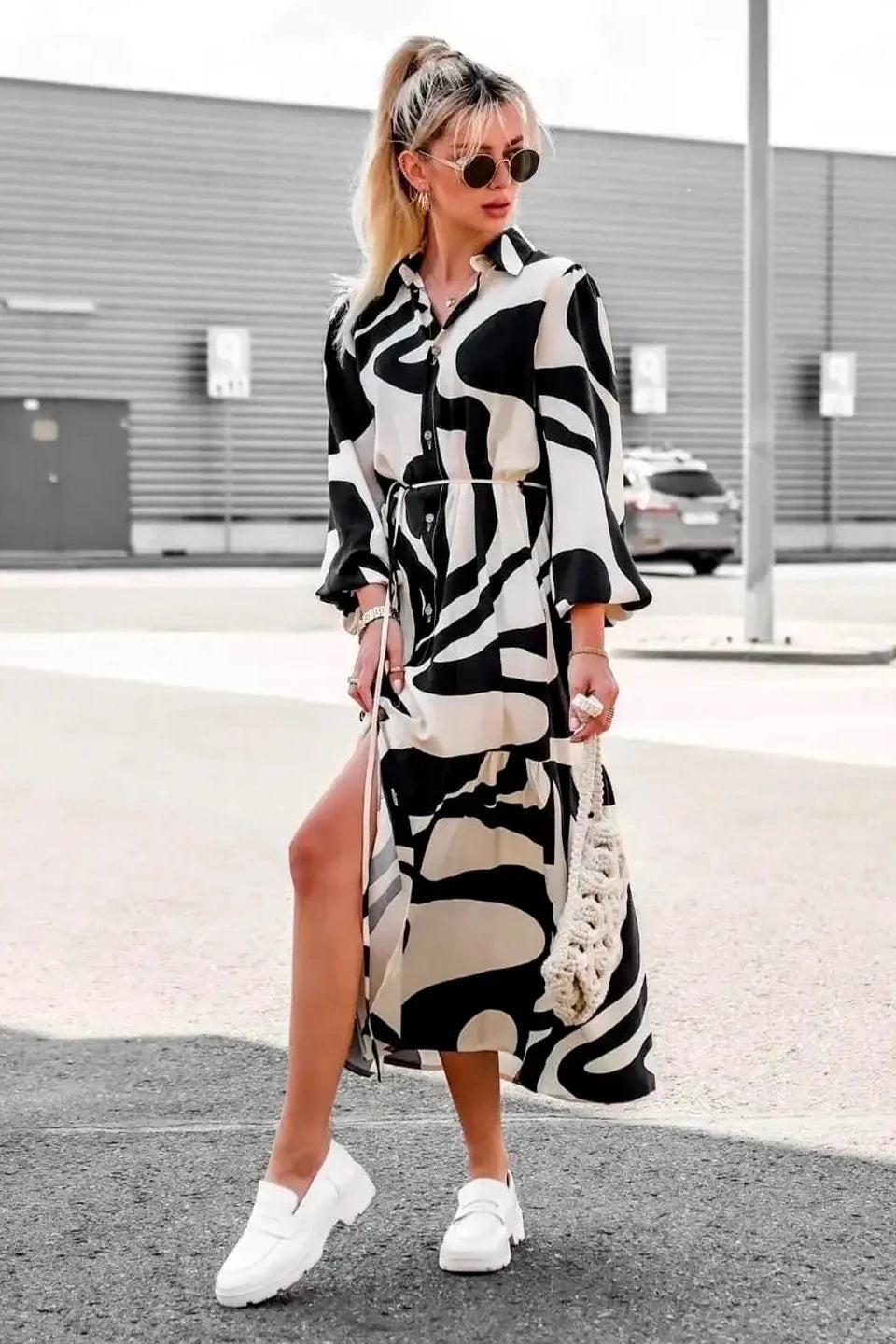 Effortless Stylish Print Maxi-Length Dress