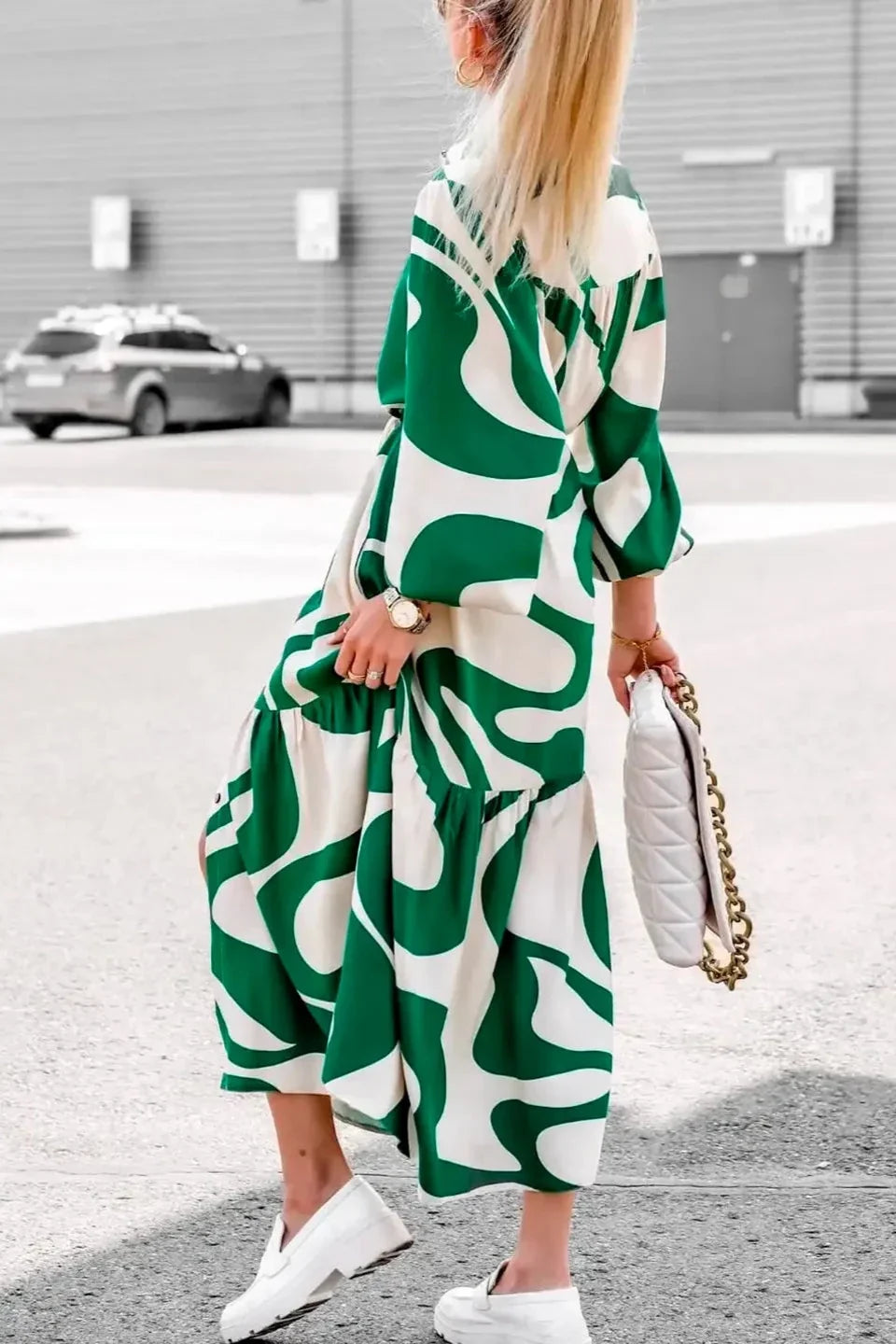 Effortless Stylish Print Maxi-Length Dress