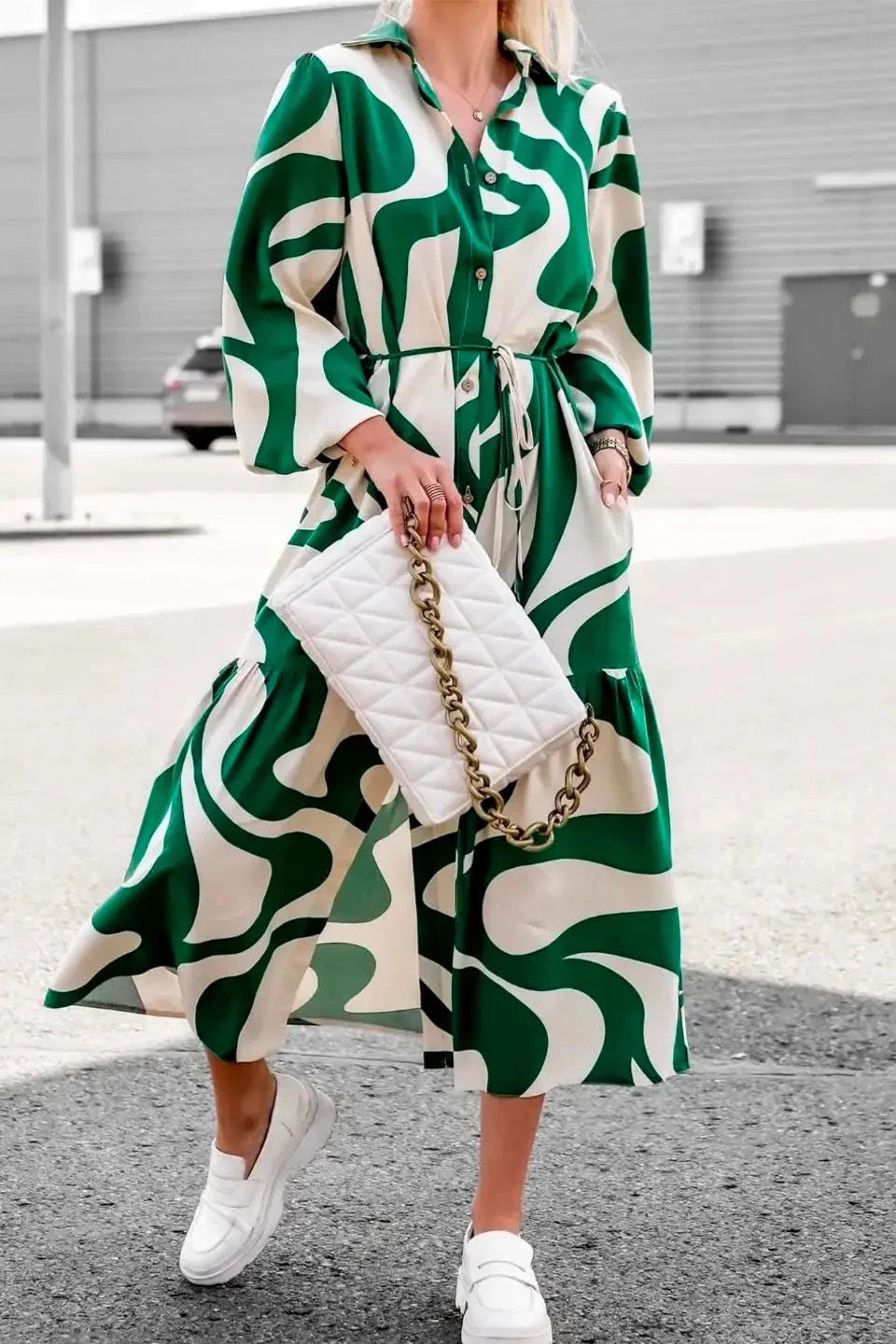 Effortless Stylish Print Maxi-Length Dress