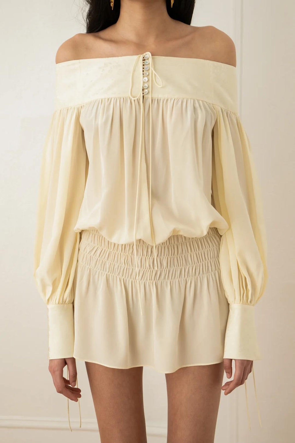 Creamy Off-Shoulder Dress