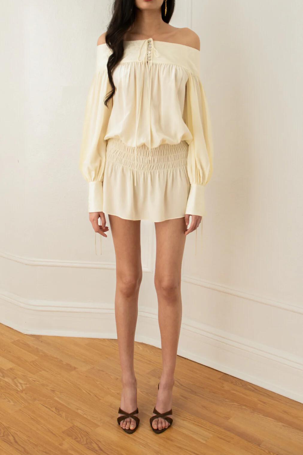 Creamy Off-Shoulder Dress