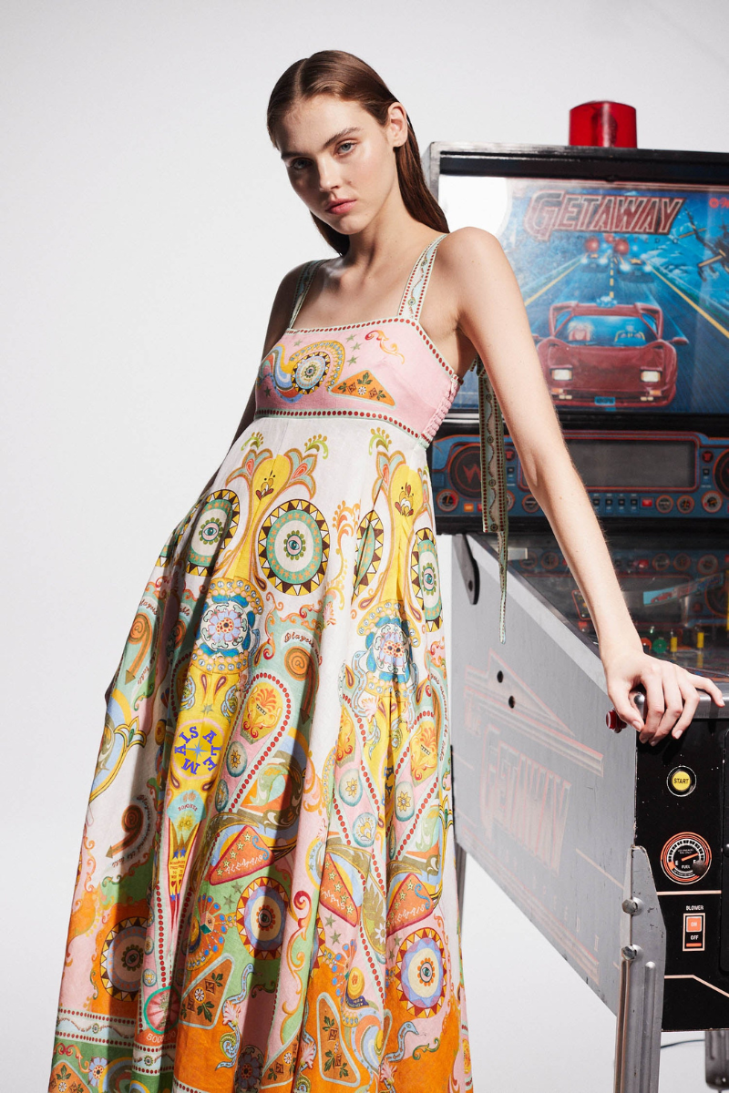 Estelle Spaghetti Paisley Maxi-Length Dress