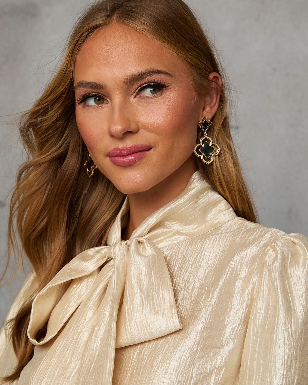 Statement Delina Clover Drop Earrings