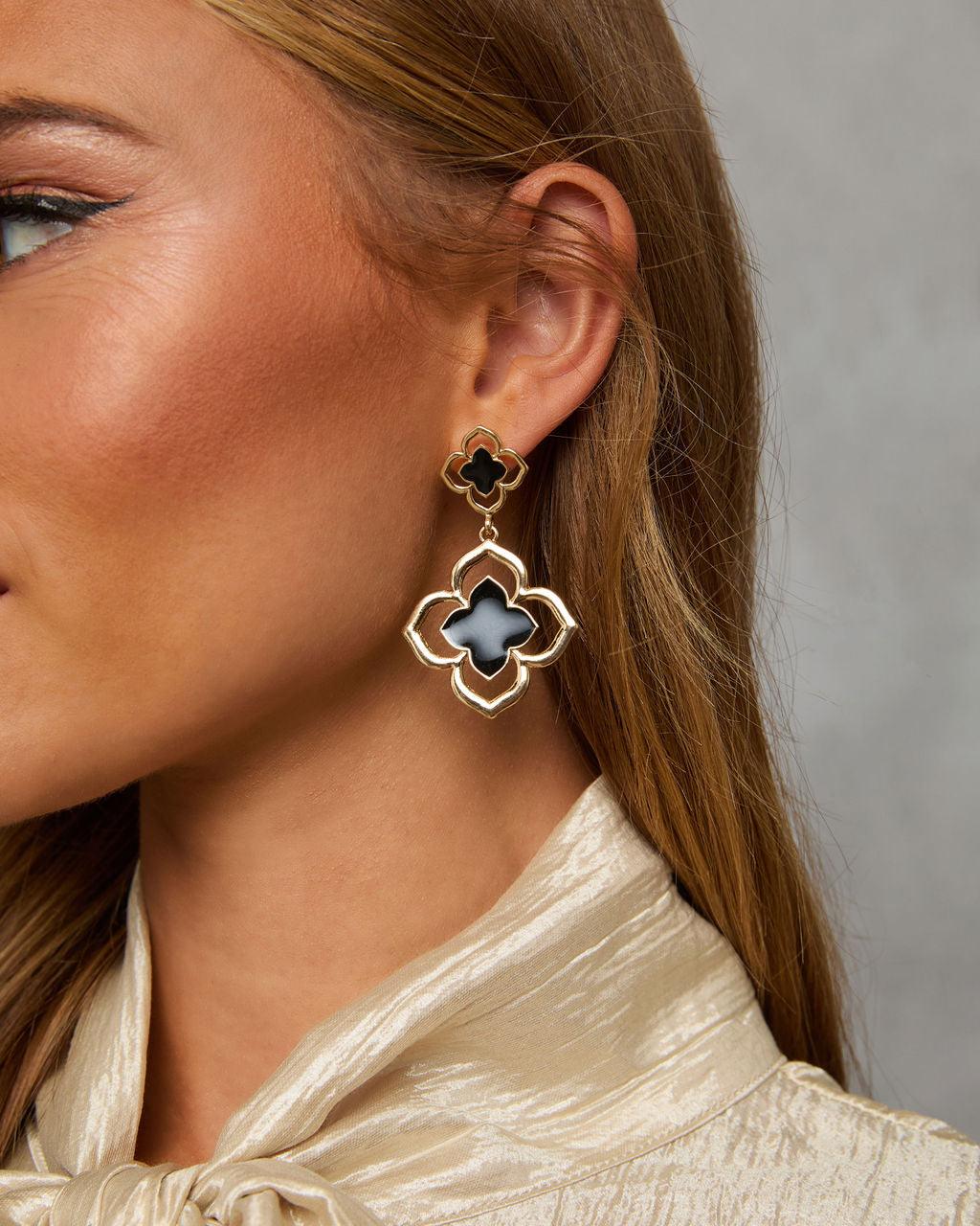 Statement Delina Clover Drop Earrings