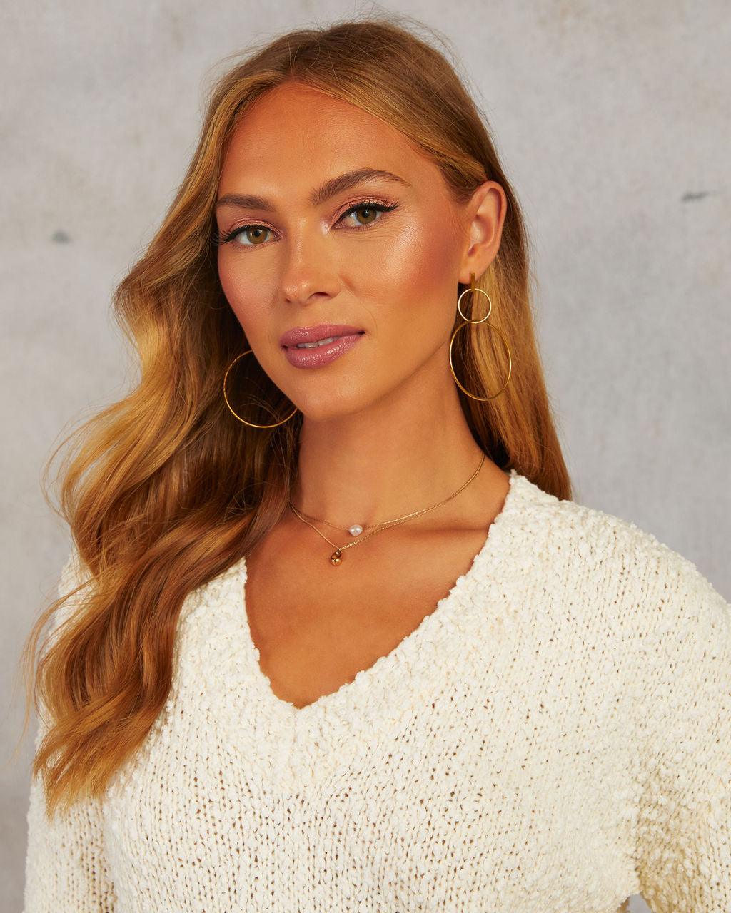 Statement David Double Hoop Drop Earrings