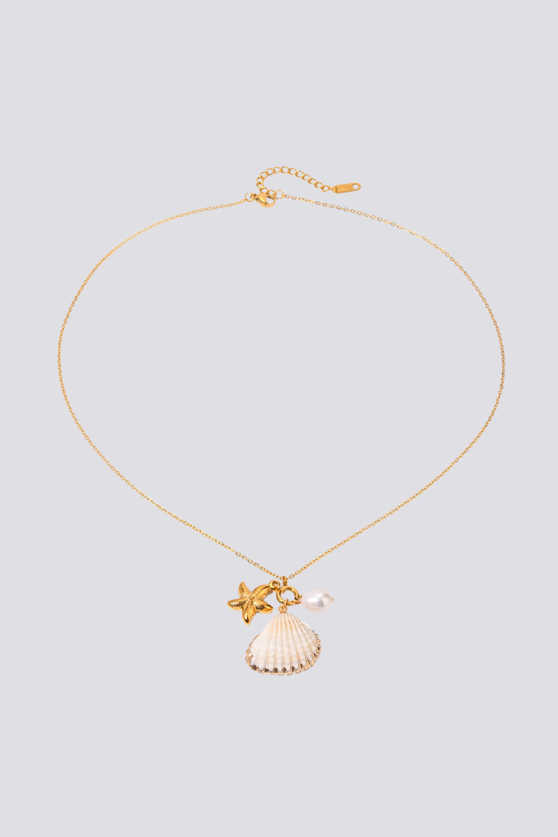 Statement Flavie Shell Starfish Pearl Necklace