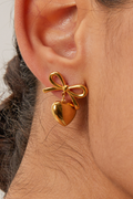Statement Florine Bow Heart Earrings