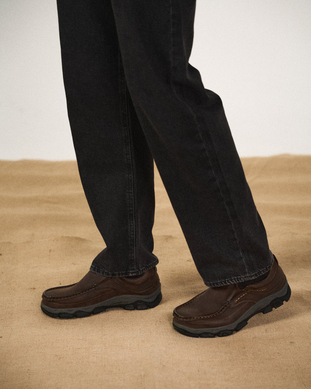 Cowhide Leather Loafers with Cushioned Insole