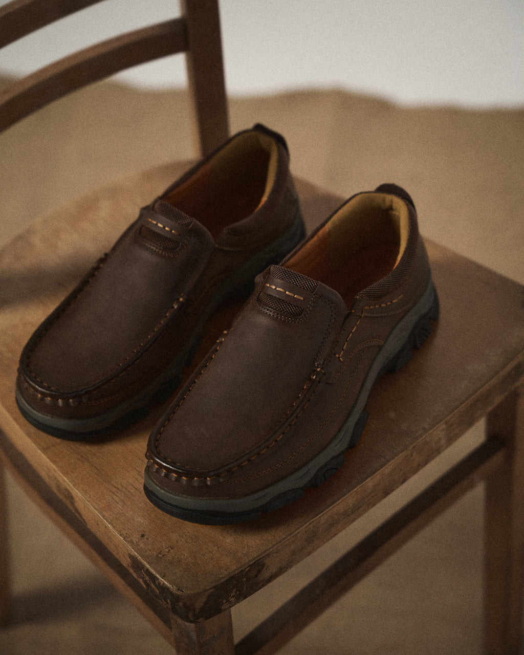 Cowhide Leather Loafers with Cushioned Insole