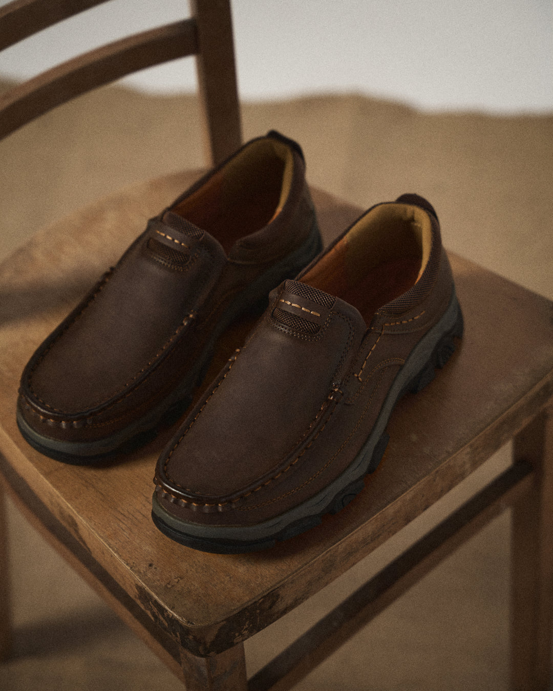 Cowhide Leather Loafers with Cushioned Insole