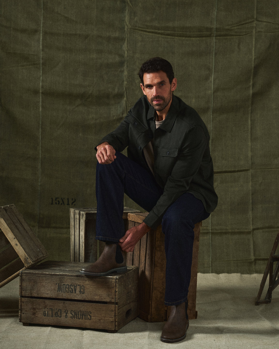 Leather Chelsea Boots with Shock-Absorbing Sole