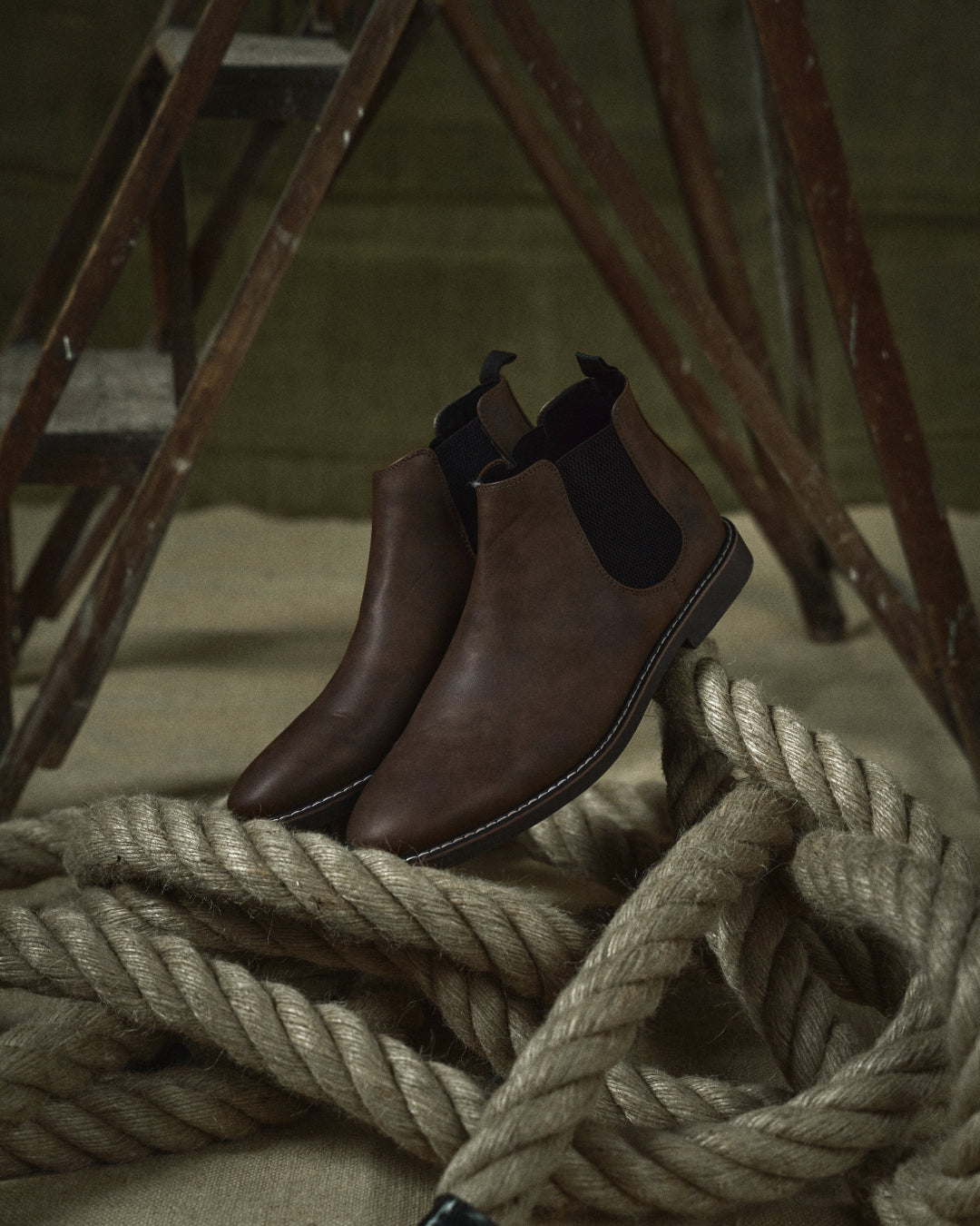Leather Chelsea Boots with Shock-Absorbing Sole