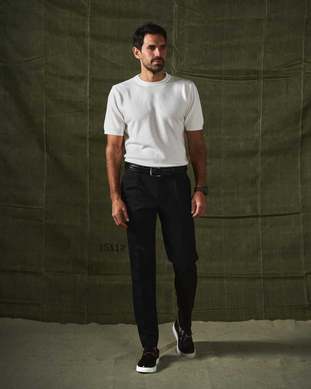 Leather Loafers with Embossed Texture